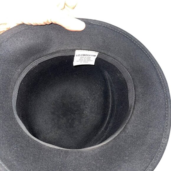 Liz Claiborne Vintage Womens Hat 22 Inch Black Flower Inside Circumference - Picture 7 of 11